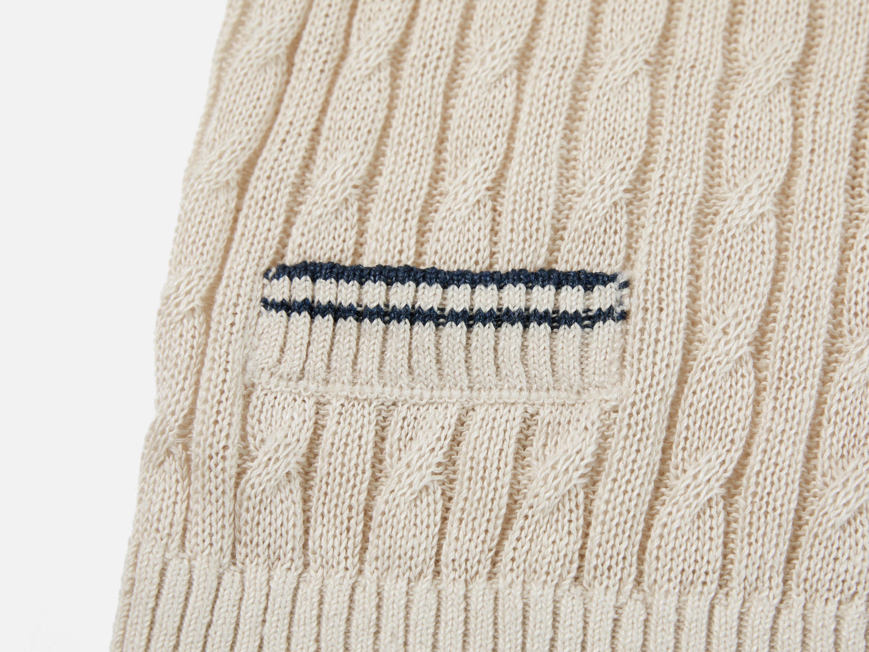 EP YAYING Elegant Linen Contrast V-Neck Cardigan
