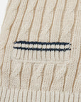 EP YAYING Elegant Linen Contrast V-Neck Cardigan