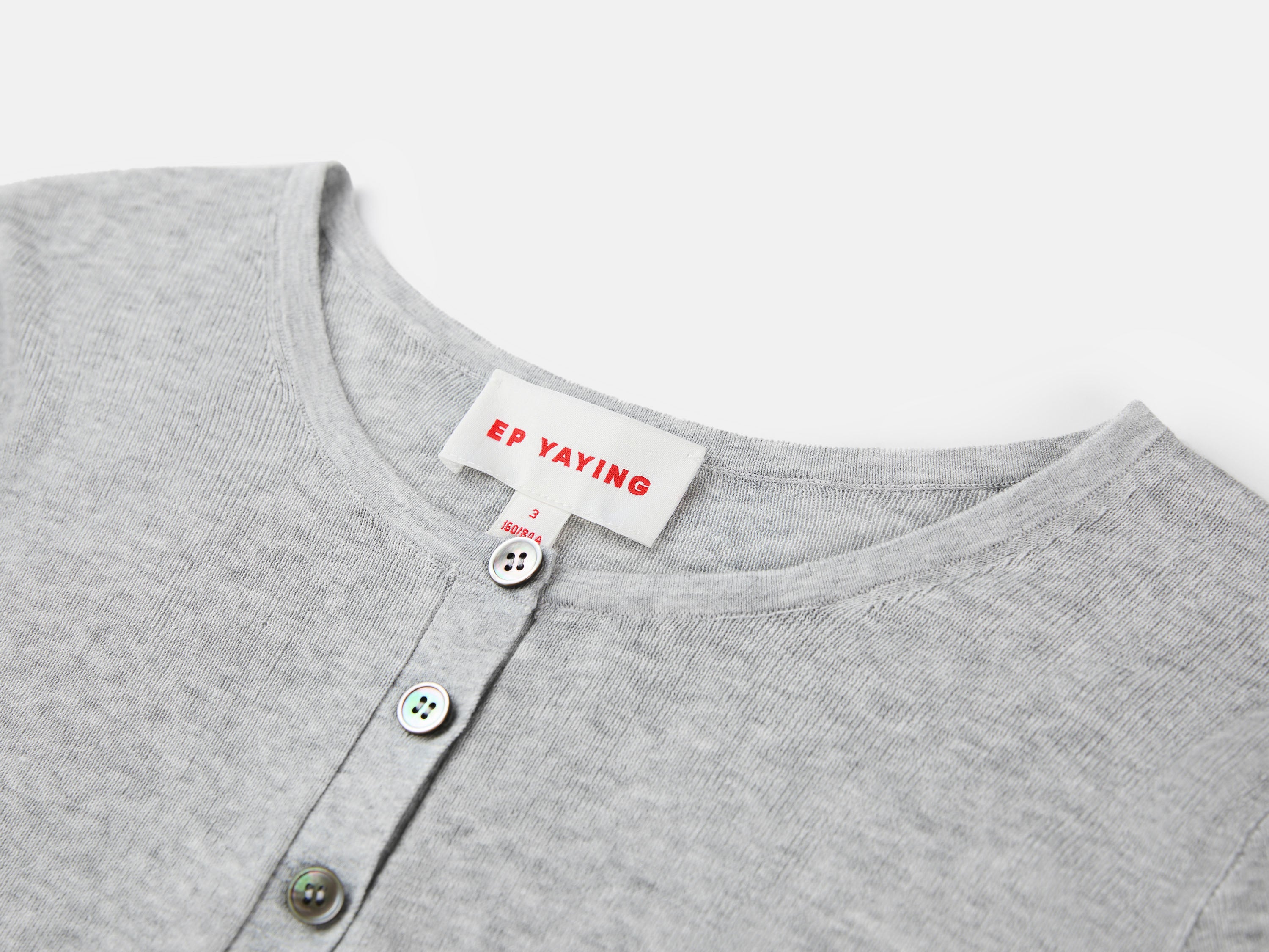 EP YAYING Slim round neck knit base sweater- Gray