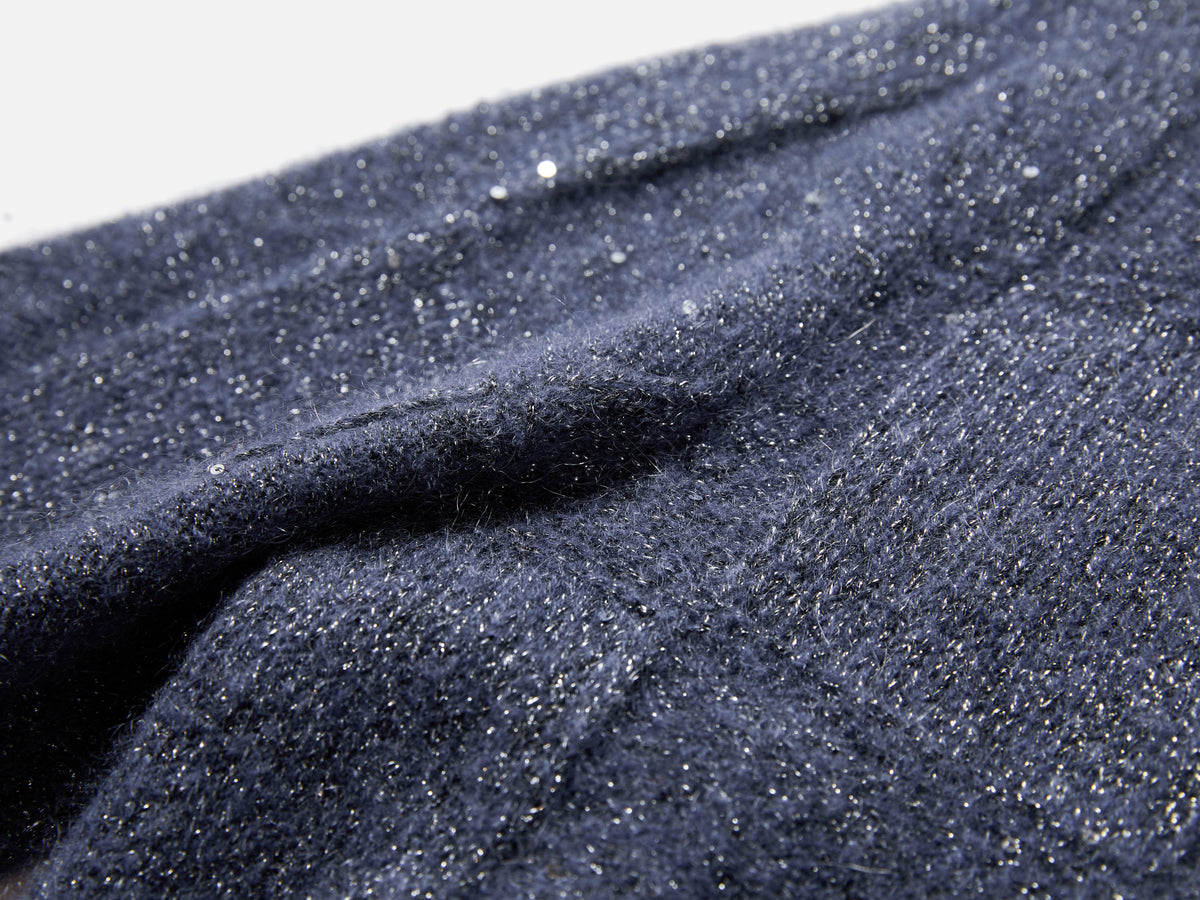 EP YAYING Wool-Cashmere Plaid Oversized Pullover Sweater