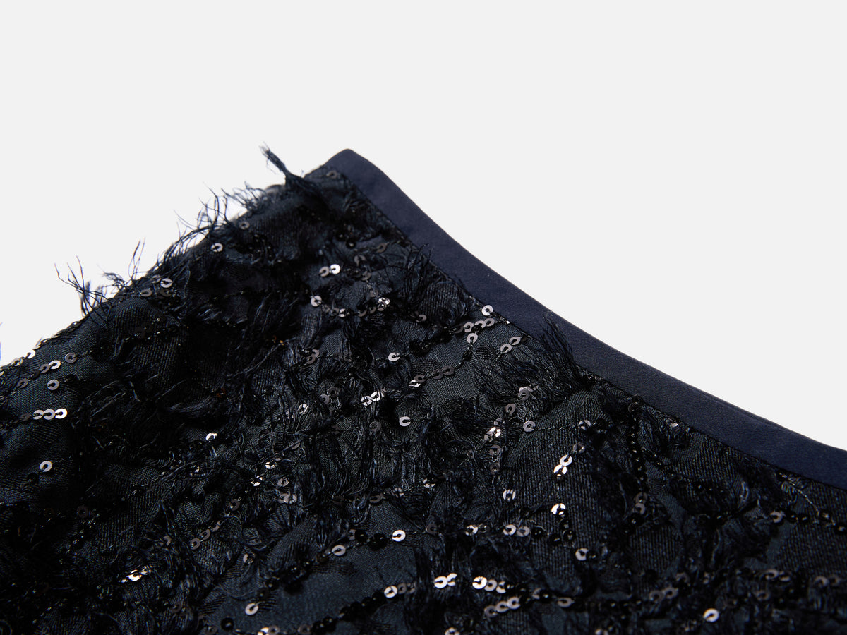 EP YAYING Silk-Lined Sequin Textured Skirt