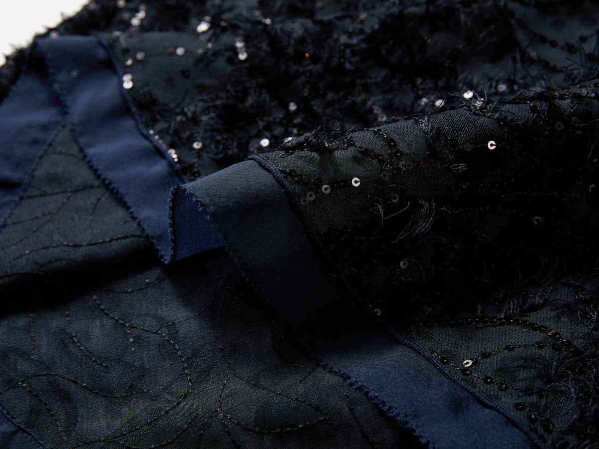 EP YAYING Silk-Lined Sequin Textured Skirt
