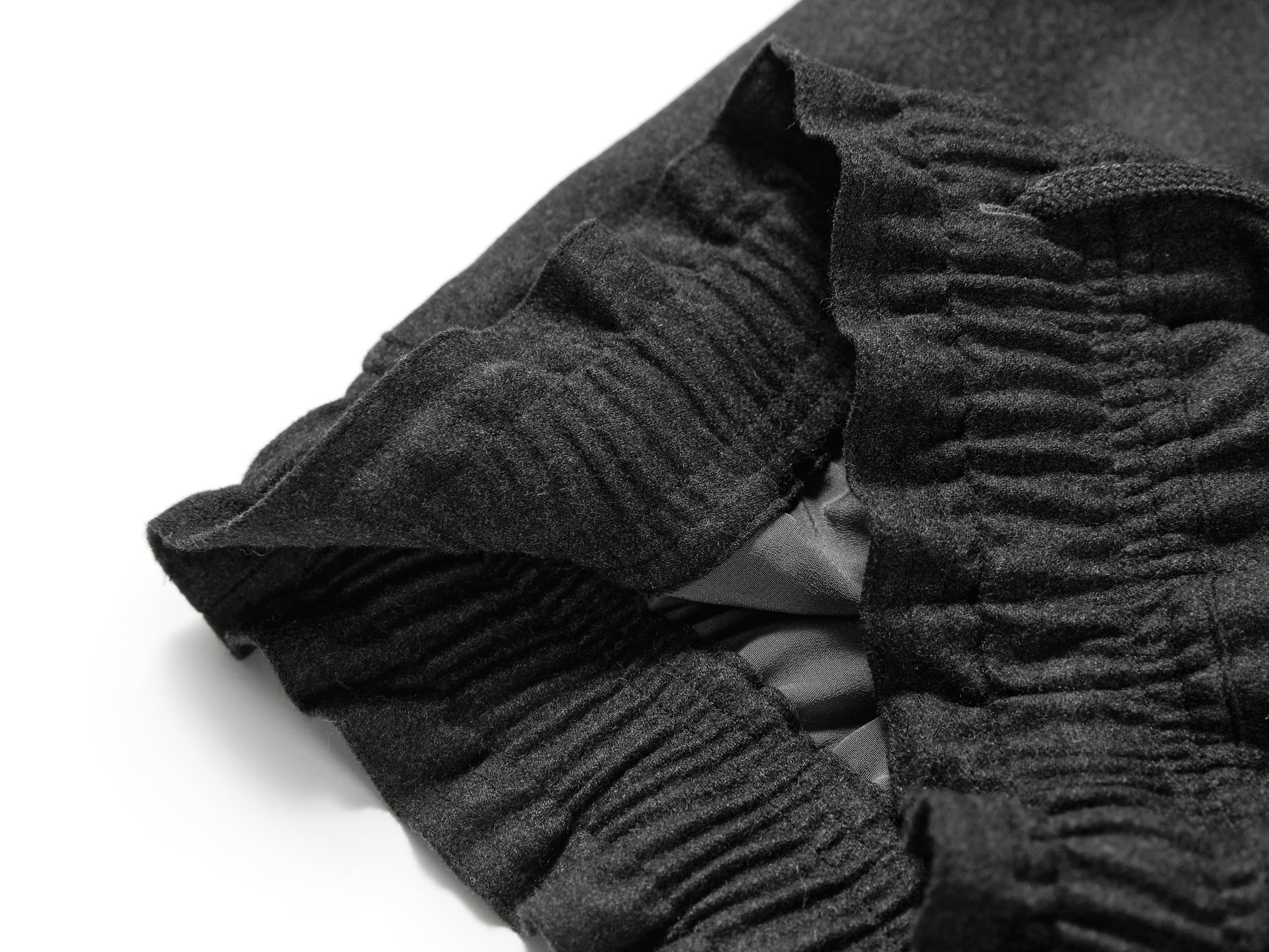 YAYING Wool Cashmere Drawstring A-Line Skirt