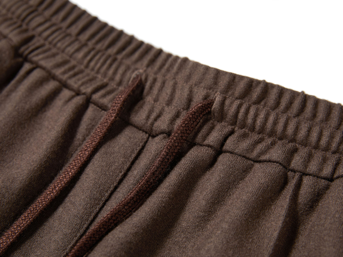 YAYING Wool Relaxed Elastic-Waist Straight-Leg Pants