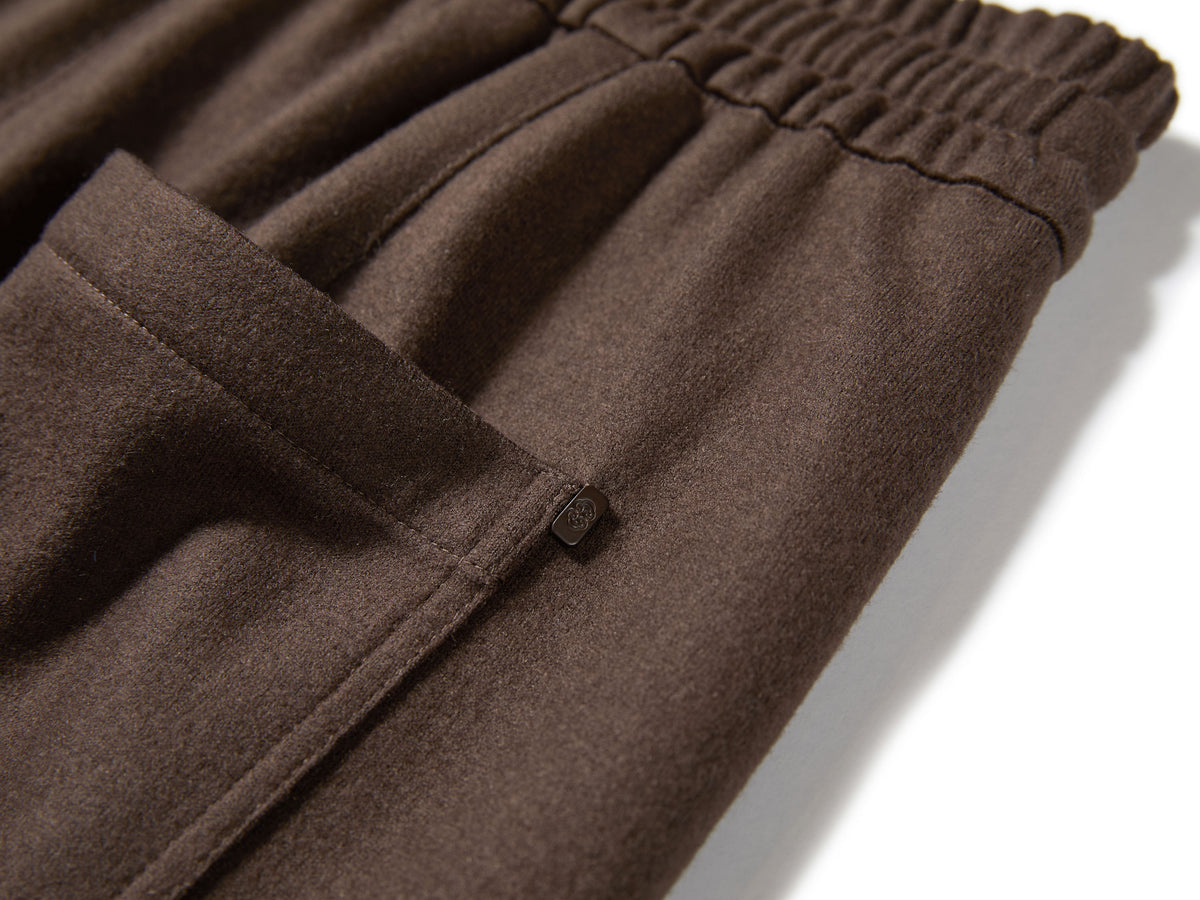 YAYING Wool Relaxed Elastic-Waist Straight-Leg Pants