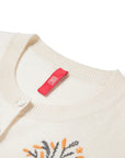 YAYING Embroidered Wool-Cashmere Round-Neck Knit Cardigan