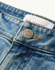 EP YAYING Rhinestone Cotton High-Waist Straight-Leg Jeans