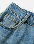 EP YAYING Rhinestone Cotton High-Waist Straight-Leg Jeans
