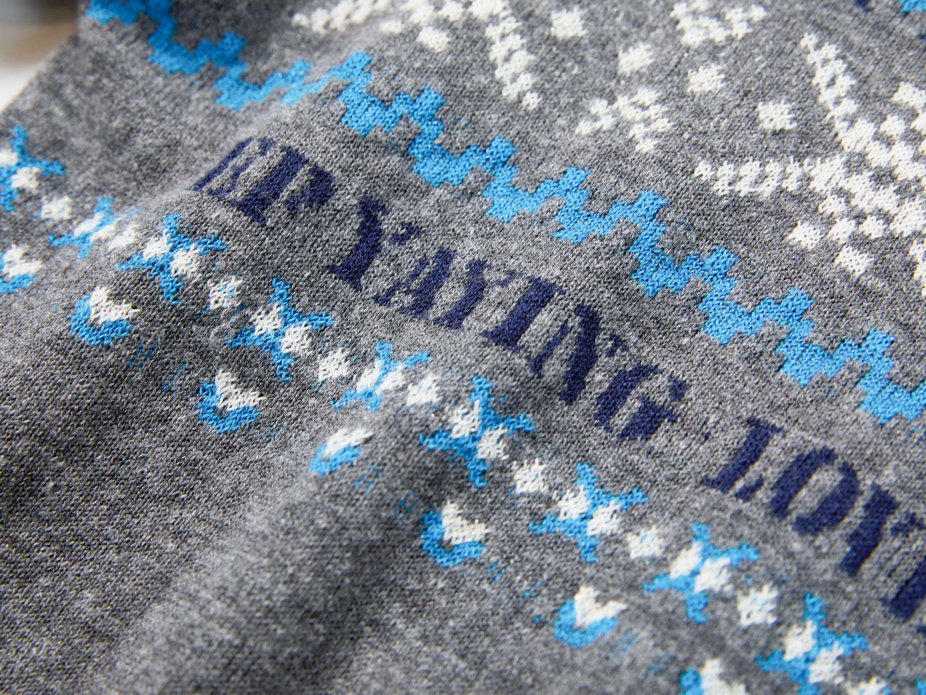 EP YAYING Fair Isle Vintage Jacquard Short-Sleeve Knit Top