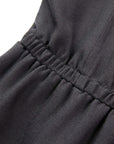 YAYING Cotton Wool Elegant V-Neck Waist-Cinching Dress