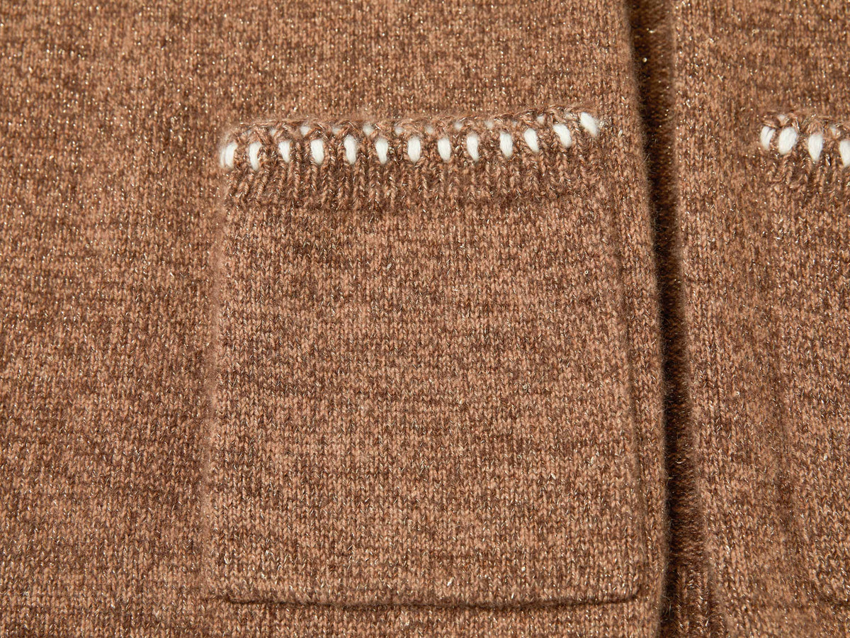 YAYING Golden Cashmere Sweater Cardigan