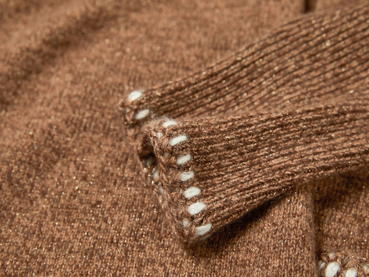 YAYING Golden Cashmere Sweater Cardigan