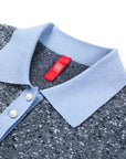 YAYING Silk Cotton Star Pattern Knit Polo Shirt