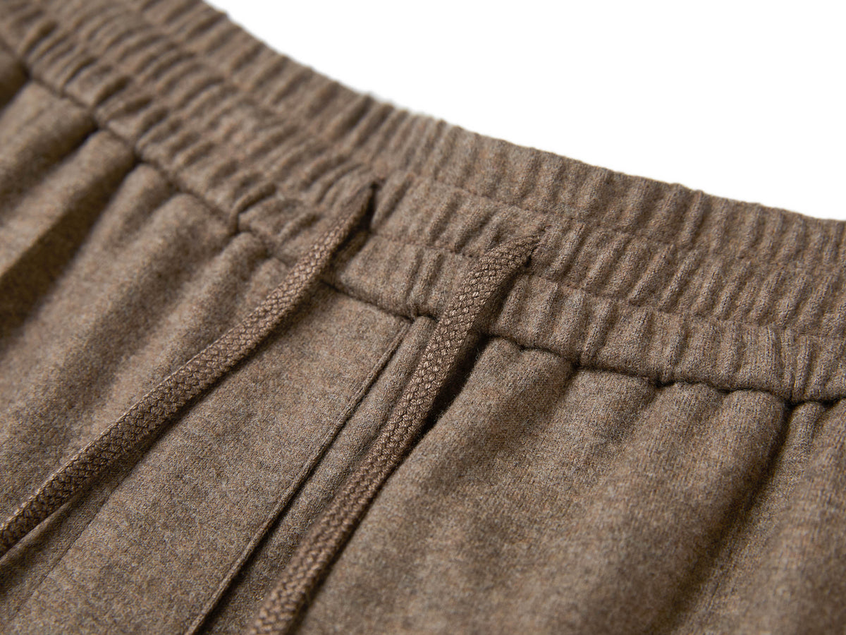 YAYING Wool Relaxed Elastic-Waist Straight-Leg Pants