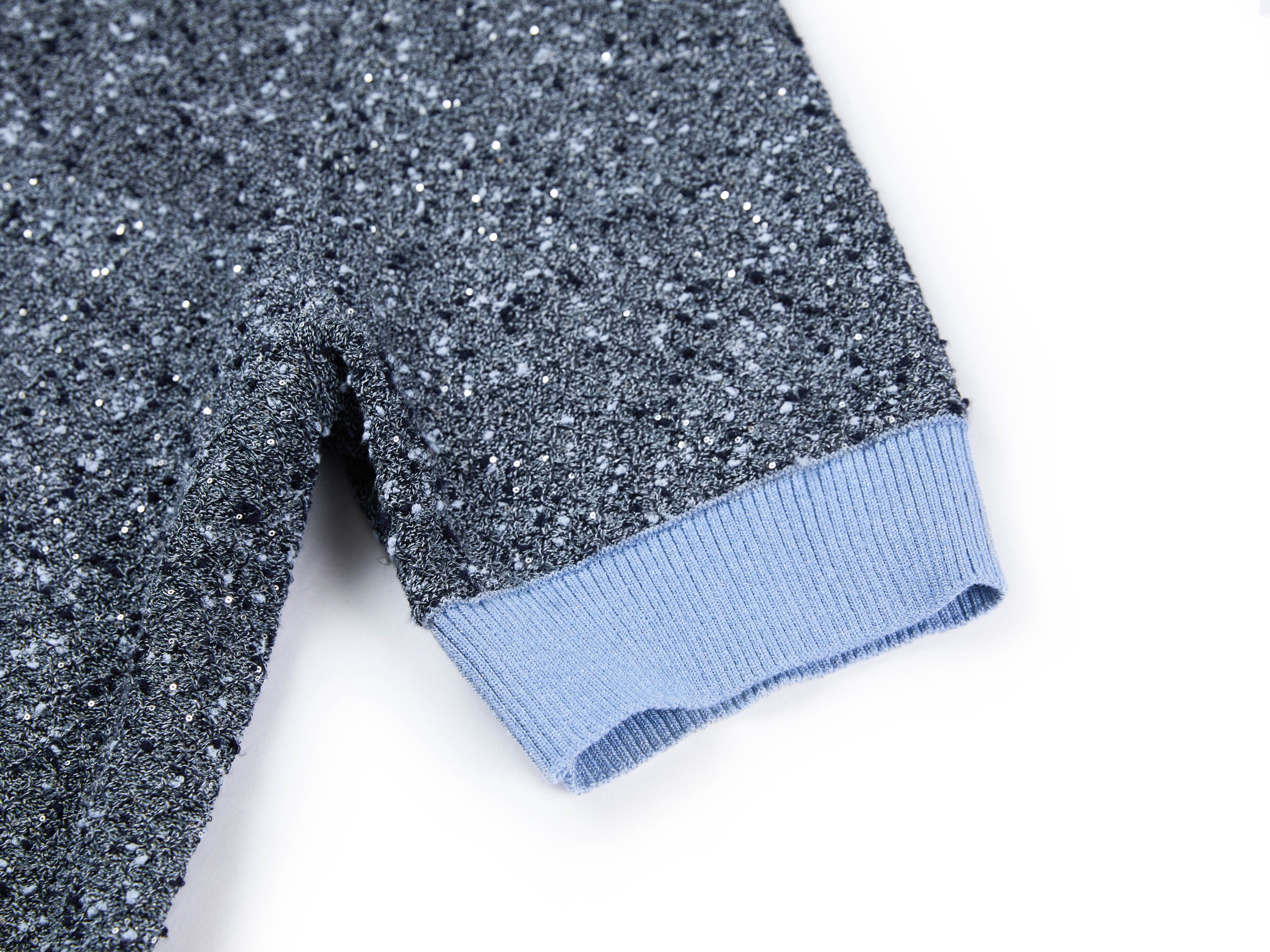 YAYING Silk Cotton Star Pattern Knit Polo Shirt