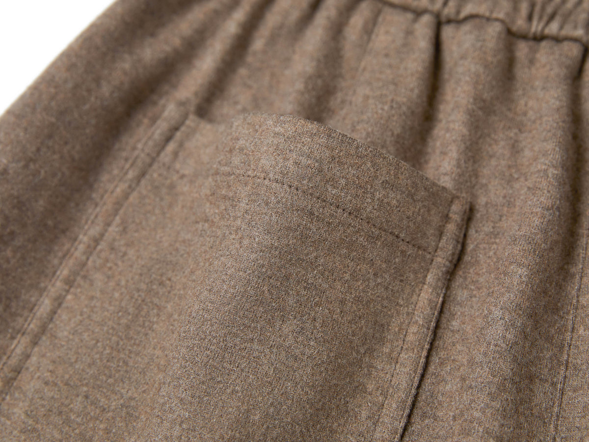 YAYING Wool Relaxed Elastic-Waist Straight-Leg Pants