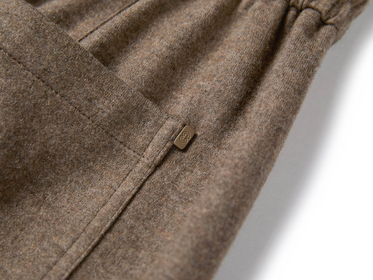 YAYING Wool Relaxed Elastic-Waist Straight-Leg Pants