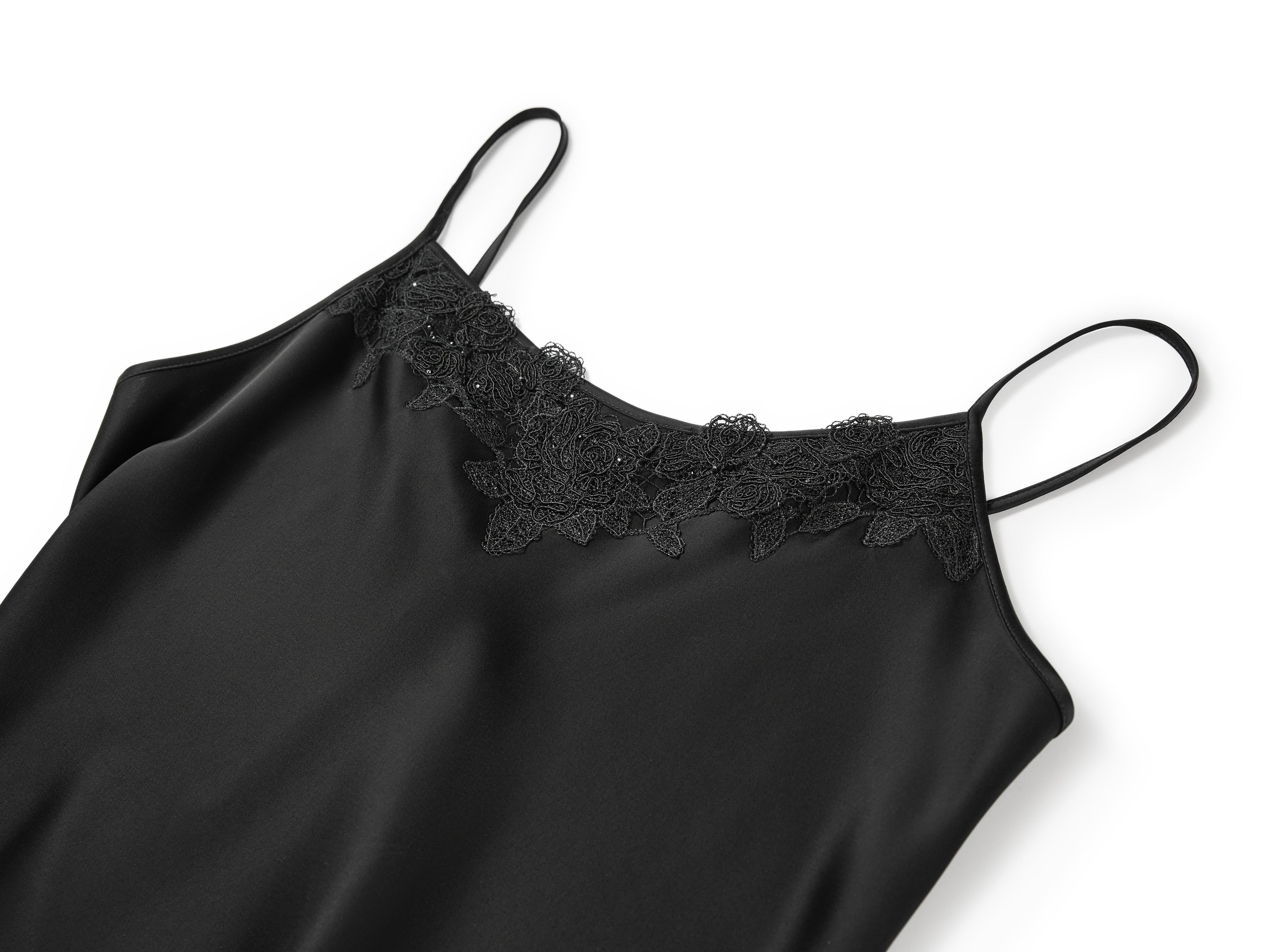 YAYING Triacetate Lace-Spliced Slip Dress