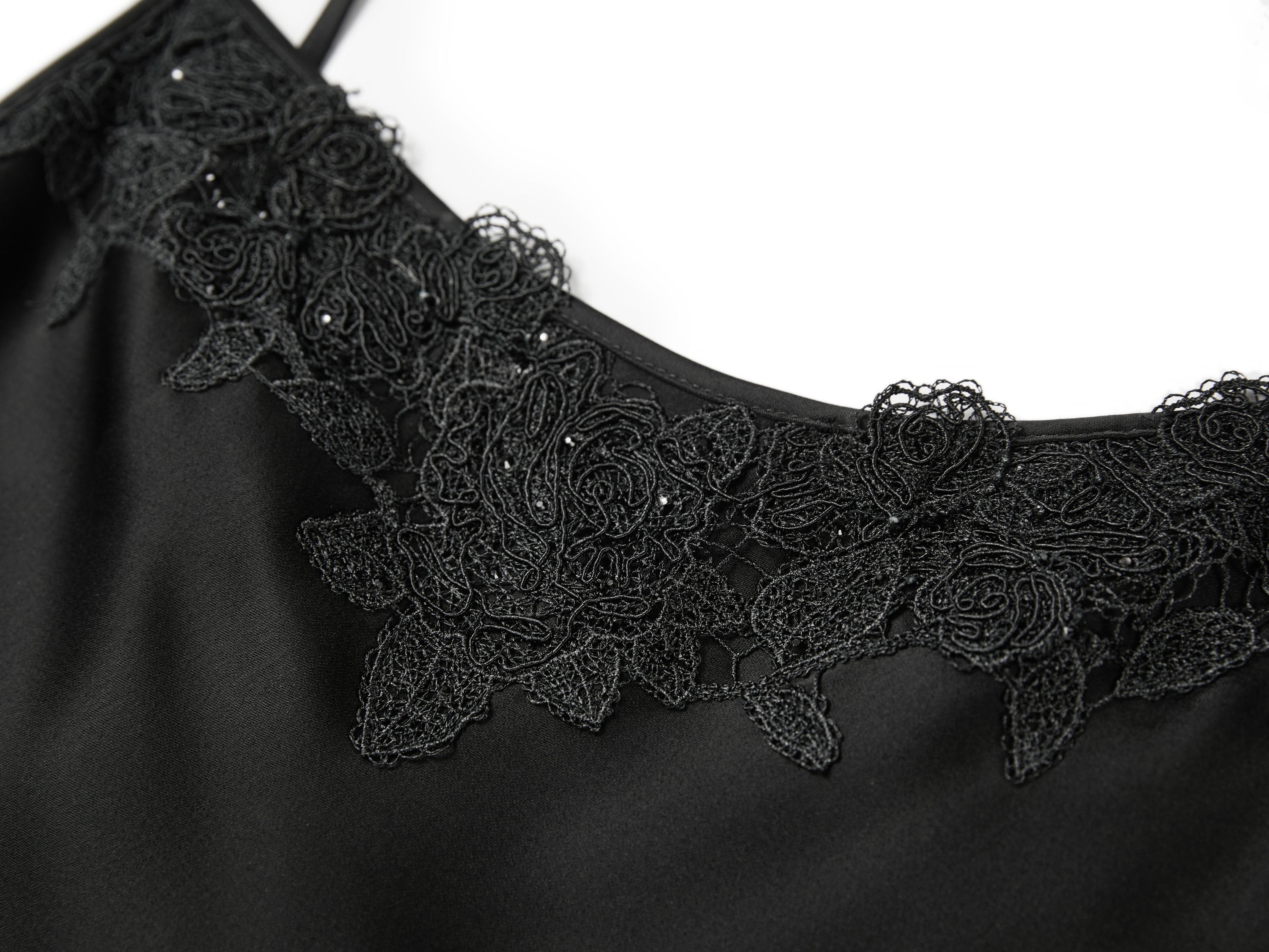 YAYING Triacetate Lace-Spliced Slip Dress