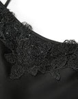 YAYING Triacetate Lace-Spliced Slip Dress