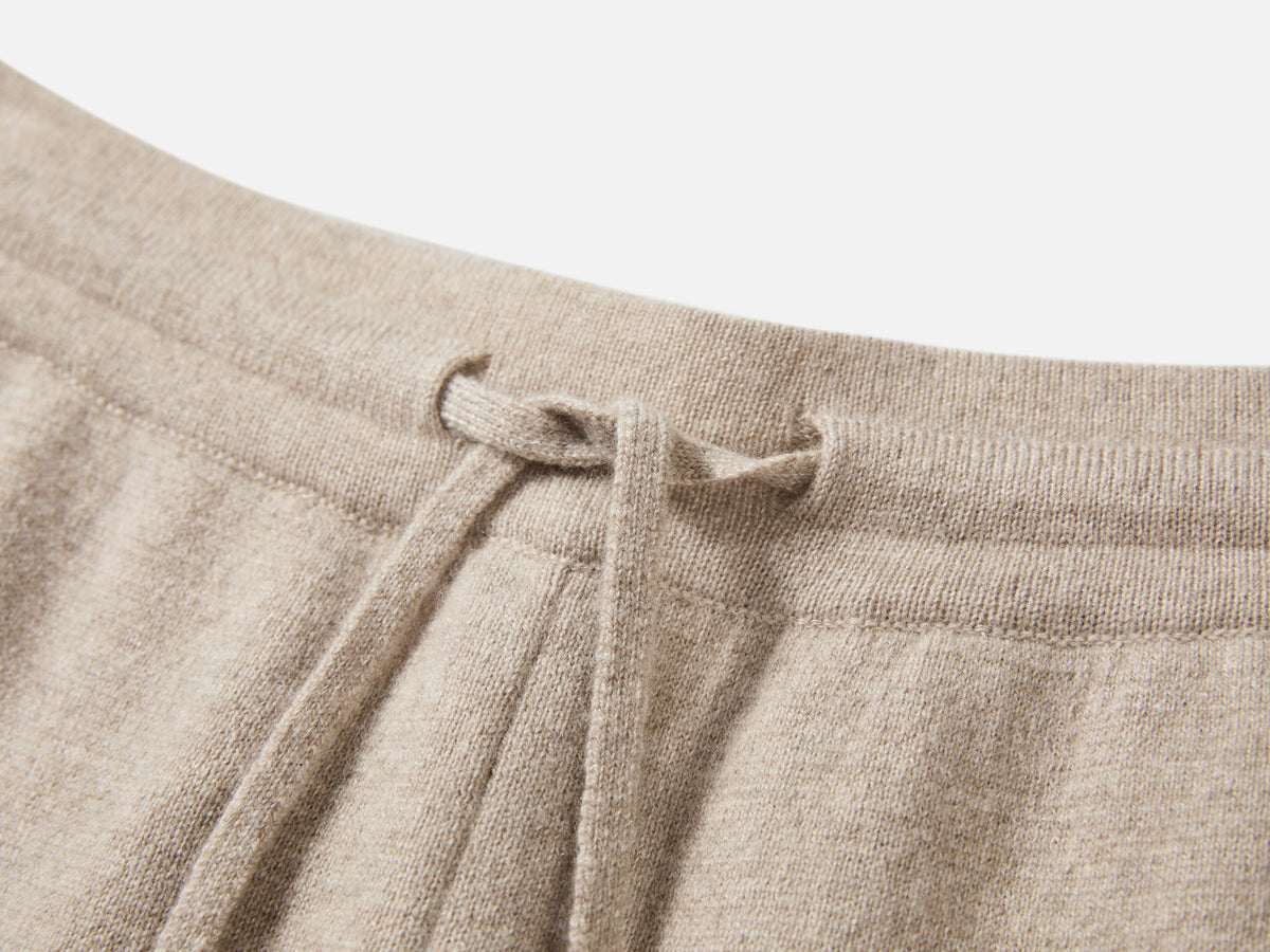 EP YAYING 100% Cashmere Relaxed Wide-Leg Knit Pants