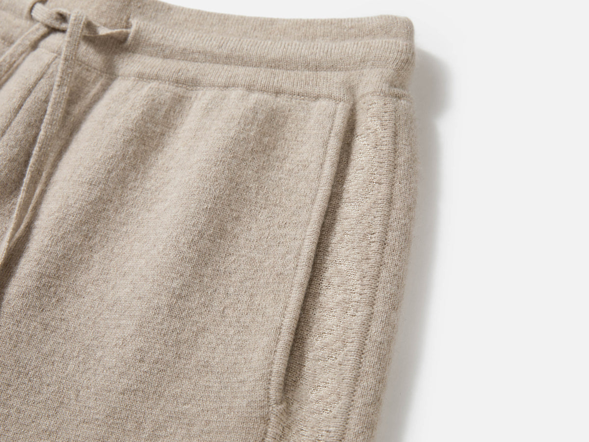 EP YAYING 100% Cashmere Relaxed Wide-Leg Knit Pants