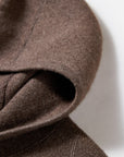 EP YAYING Brown Zip Cashmere Hooded Knit Jacket