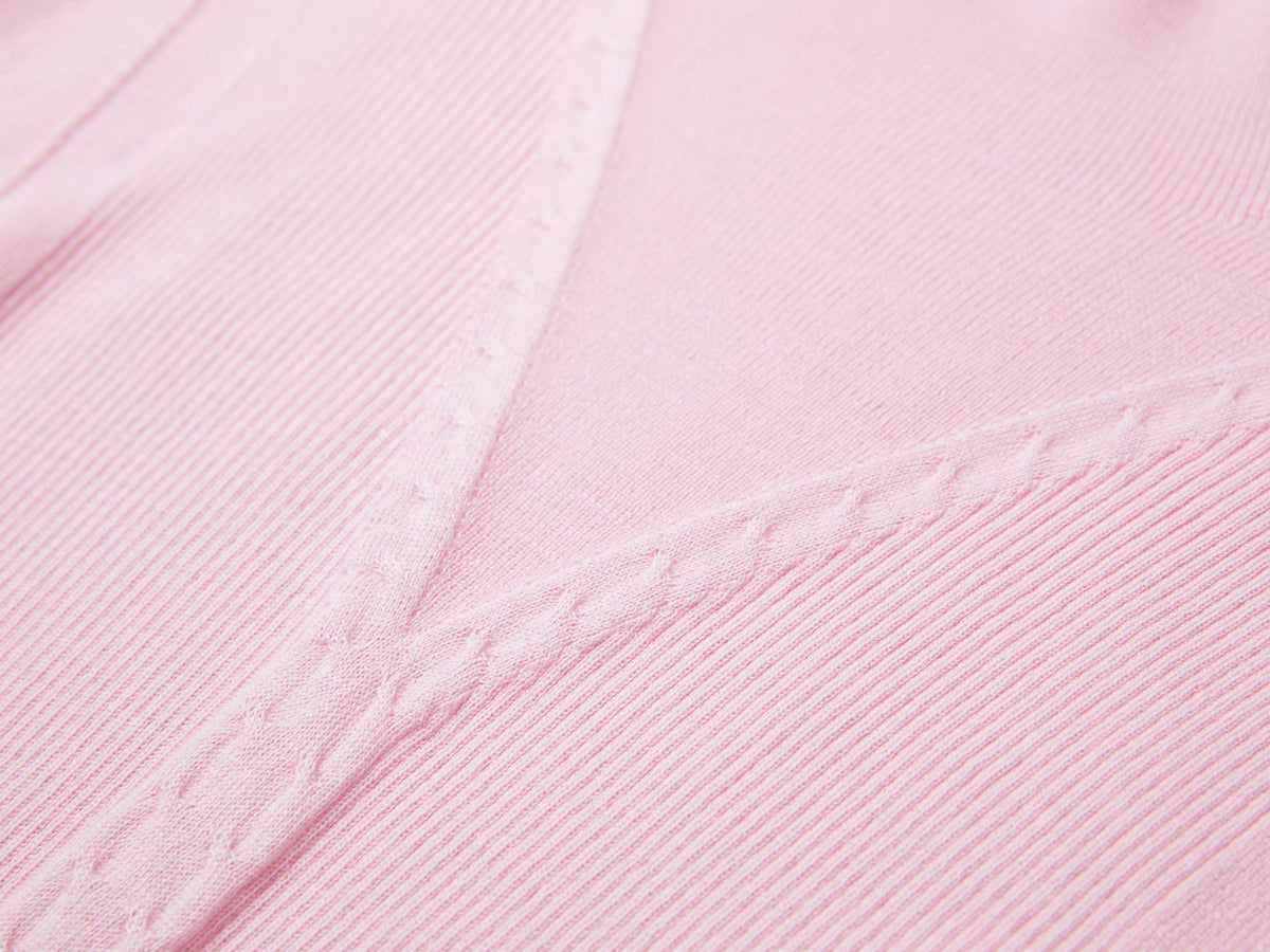 YAYING Mock-Neck Cable-Knit Cashmere-Silk Top