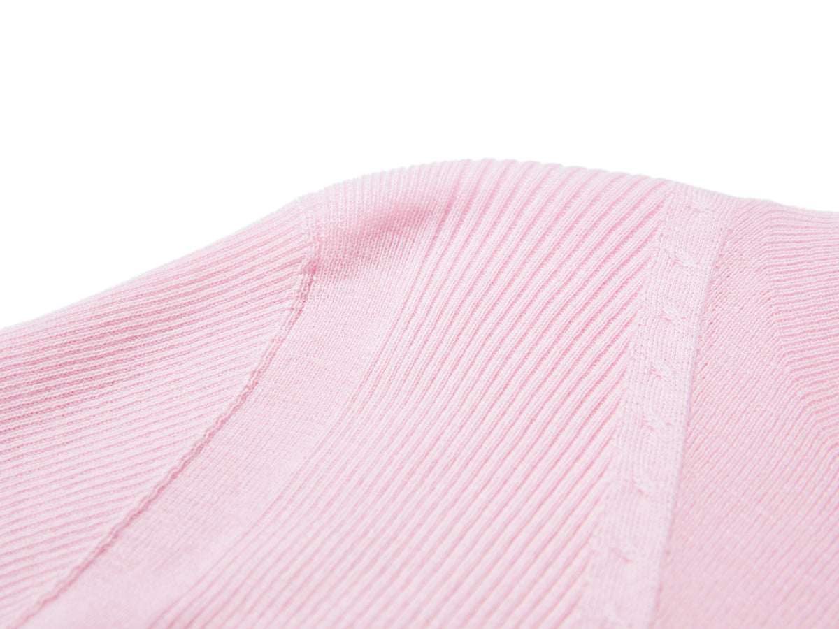 YAYING Mock-Neck Cable-Knit Cashmere-Silk Top