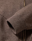 EP YAYING Brown Zip Cashmere Hooded Knit Jacket