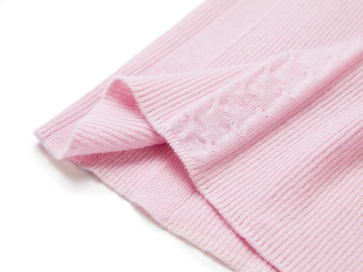 YAYING Mock-Neck Cable-Knit Cashmere-Silk Top
