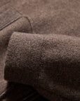 EP YAYING Brown Zip Cashmere Hooded Knit Jacket