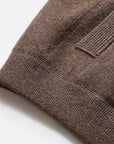 EP YAYING Brown Zip Cashmere Hooded Knit Jacket