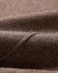 EP YAYING Brown Zip Cashmere Hooded Knit Jacket