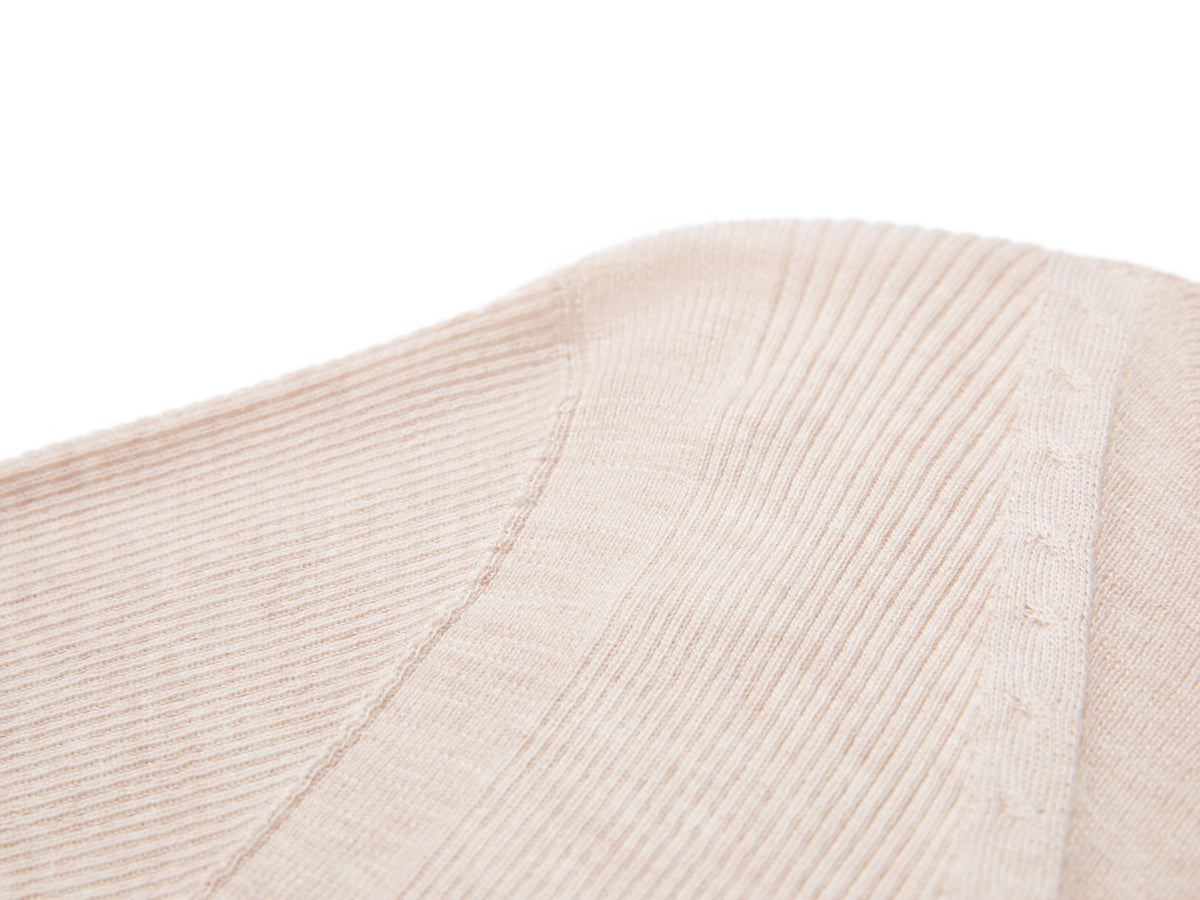 YAYING Mock-Neck Cable-Knit Cashmere-Silk Top