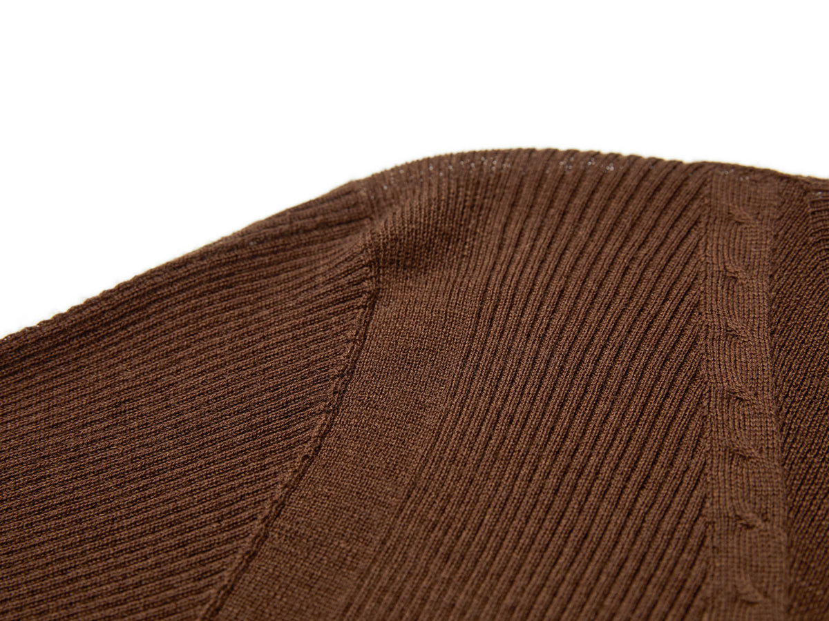 YAYING Mock-Neck Cable-Knit Cashmere-Silk Top