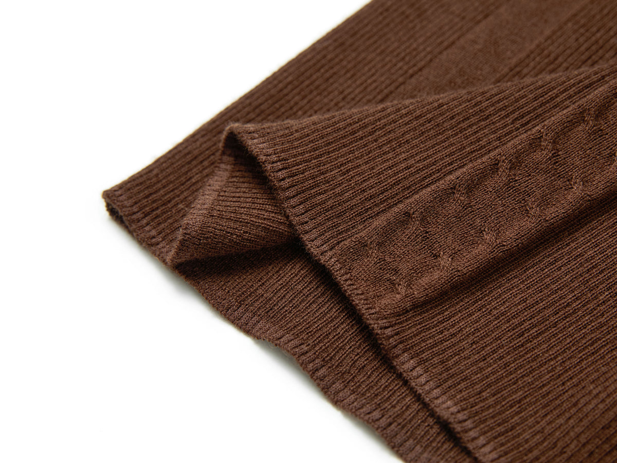 YAYING Mock-Neck Cable-Knit Cashmere-Silk Top