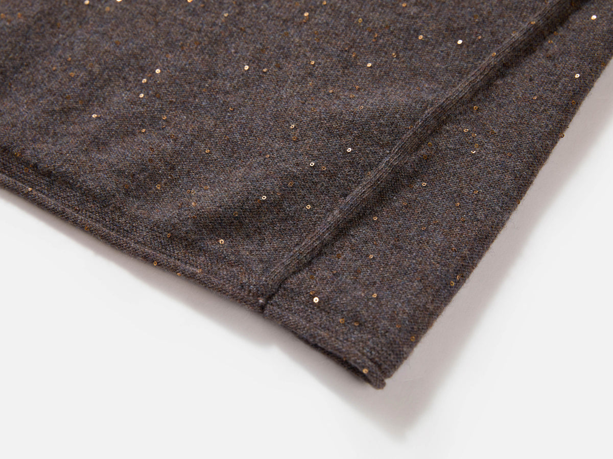 EP YAYING Heather Colorful-Dot Bow Cashmere Knit Top