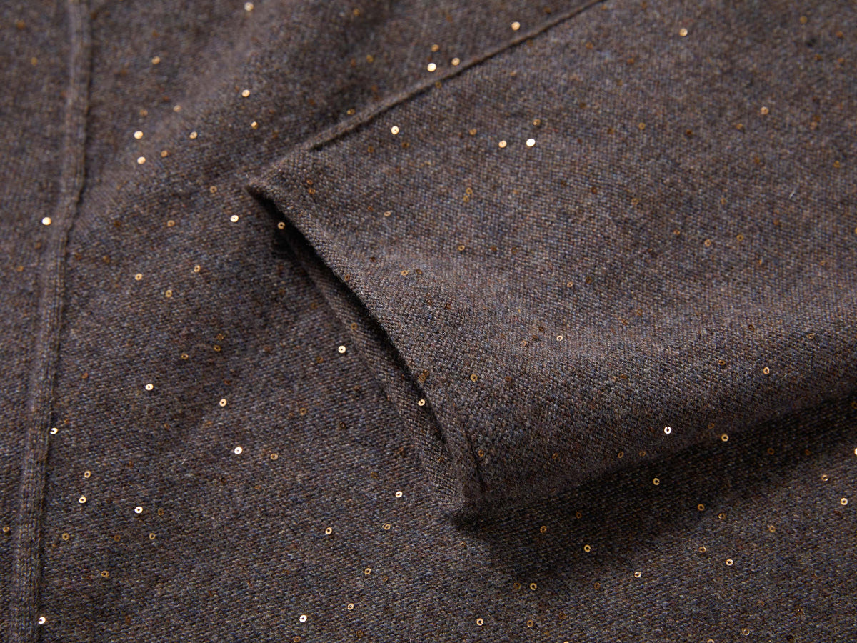 EP YAYING Heather Colorful-Dot Bow Cashmere Knit Top