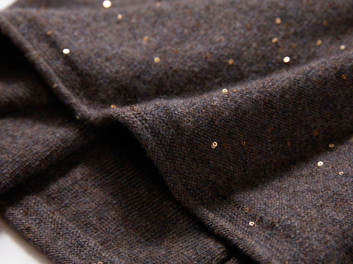 EP YAYING Heather Colorful-Dot Bow Cashmere Knit Top