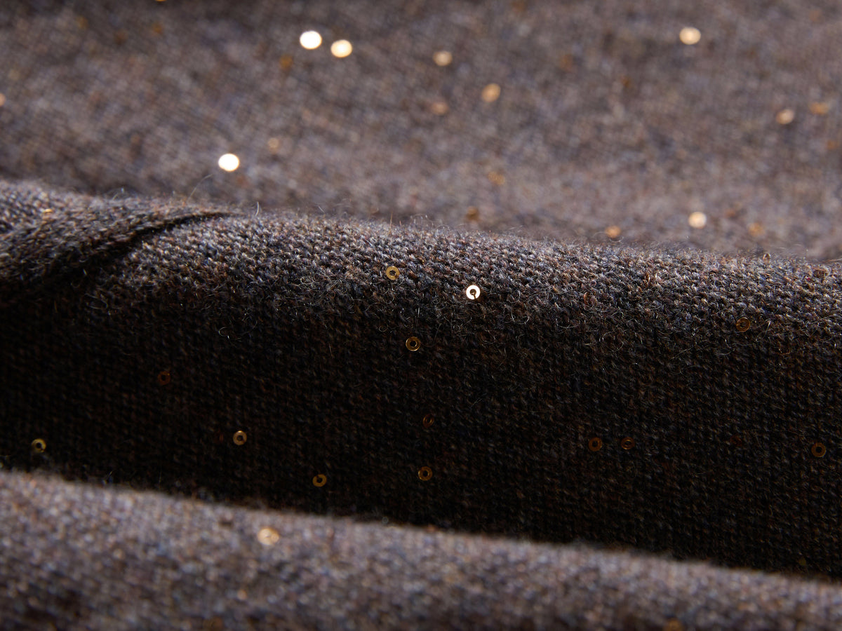 EP YAYING Heather Colorful-Dot Bow Cashmere Knit Top