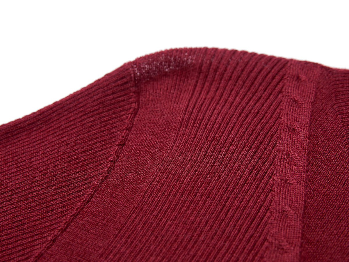 YAYING Mock-Neck Cable-Knit Cashmere-Silk Top