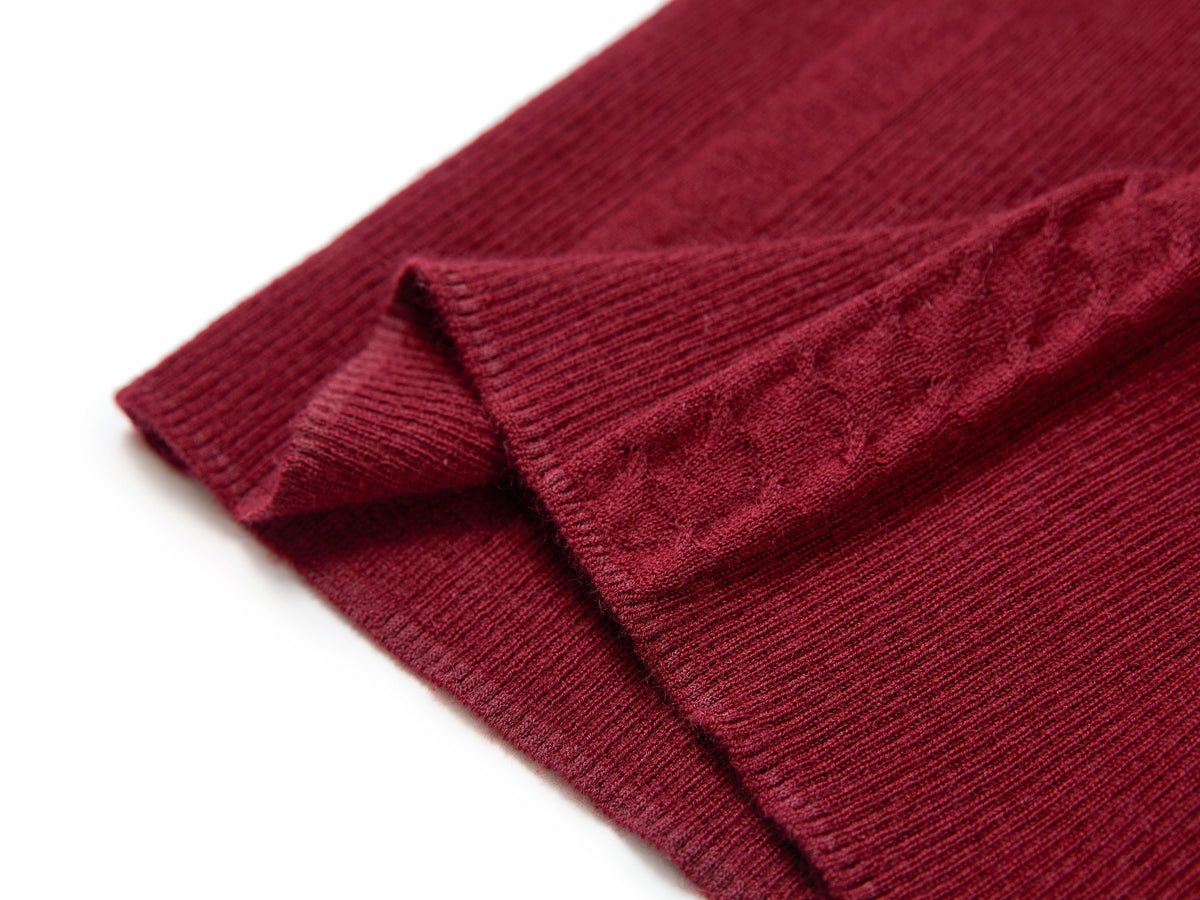 YAYING Mock-Neck Cable-Knit Cashmere-Silk Top