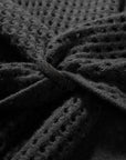 EP YAYING Openwork Shawl-Collar Cashmere Knit Top