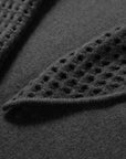 EP YAYING Openwork Shawl-Collar Cashmere Knit Top