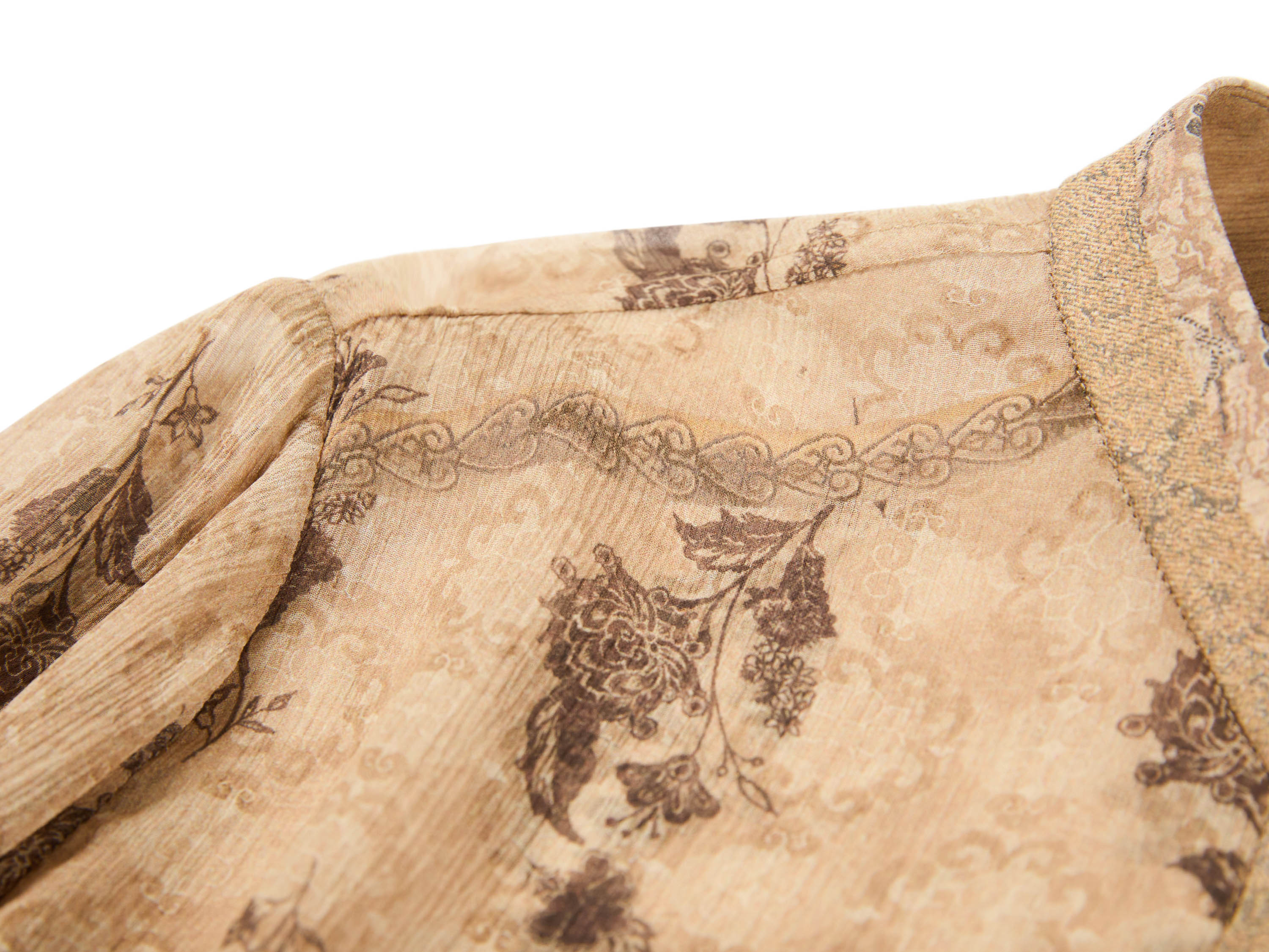 YAYING 100% Silk Peony Print Pullover Shirt