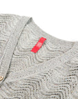 YAYING Silk-Cotton Wave Knit V-Neck Cardigan