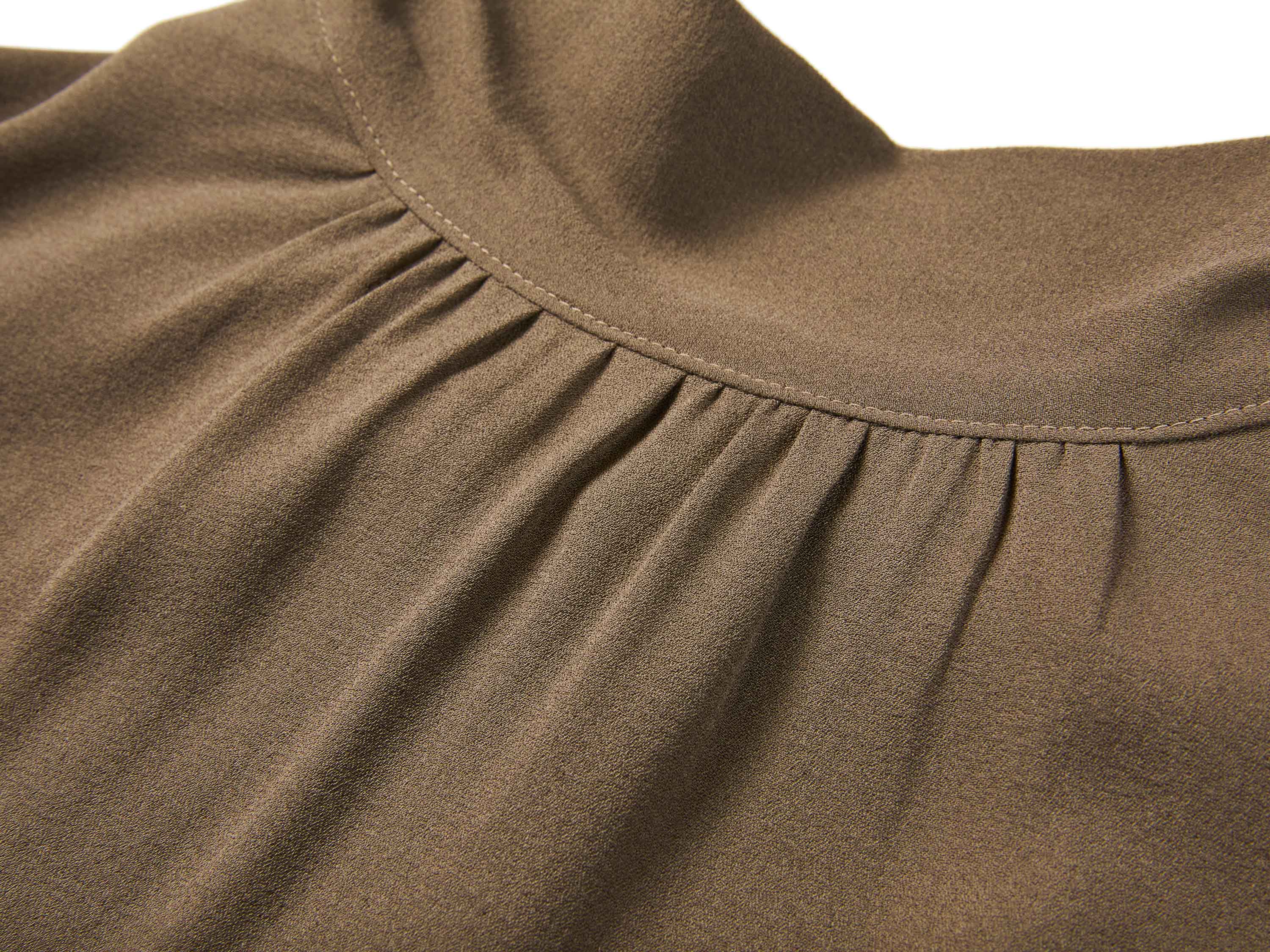 YAYING Relaxed Silk Blouse with Ribbon Tie