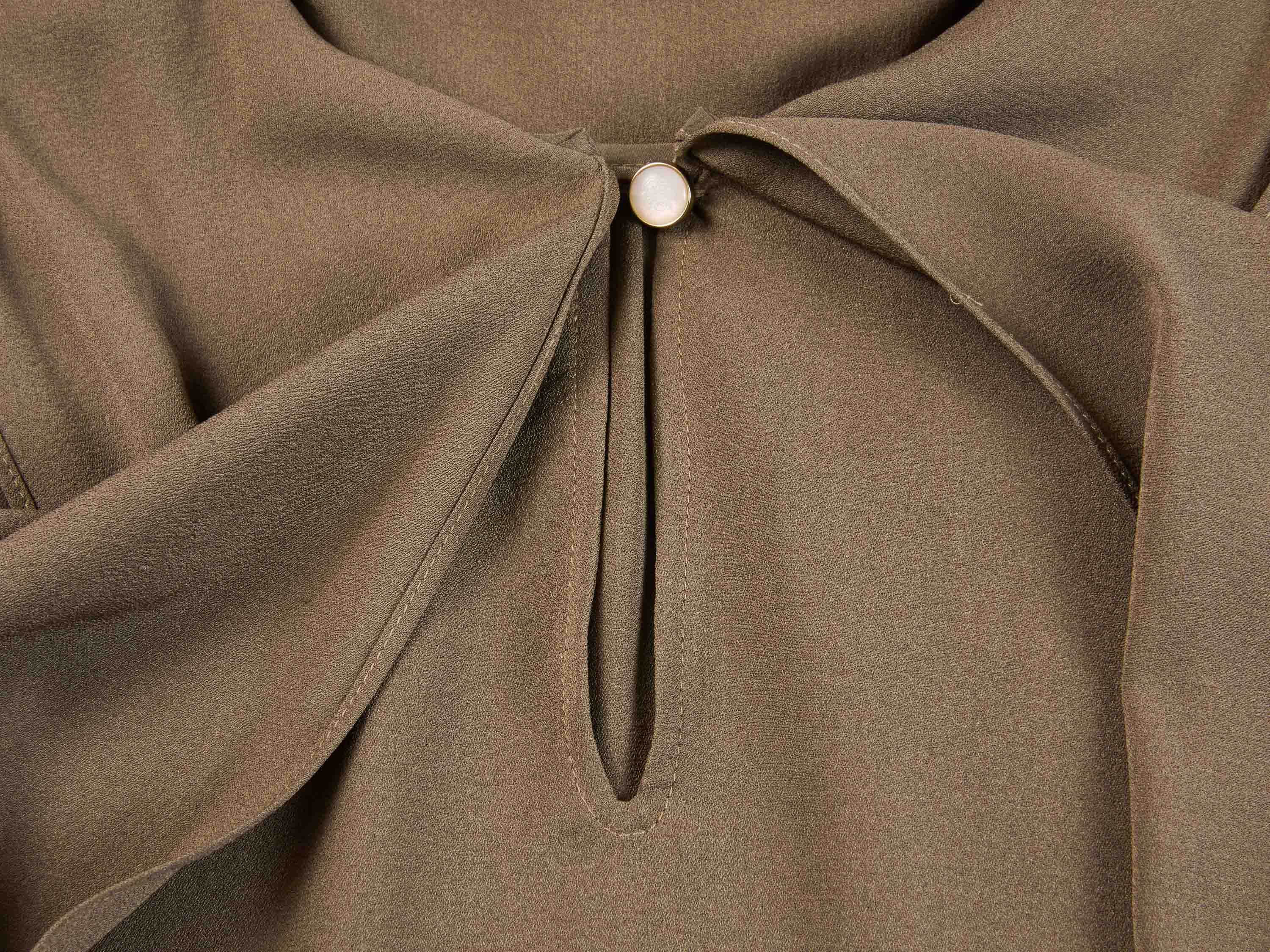 YAYING Relaxed Silk Blouse with Ribbon Tie