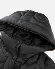 YAYING Black Quilted Long Coat